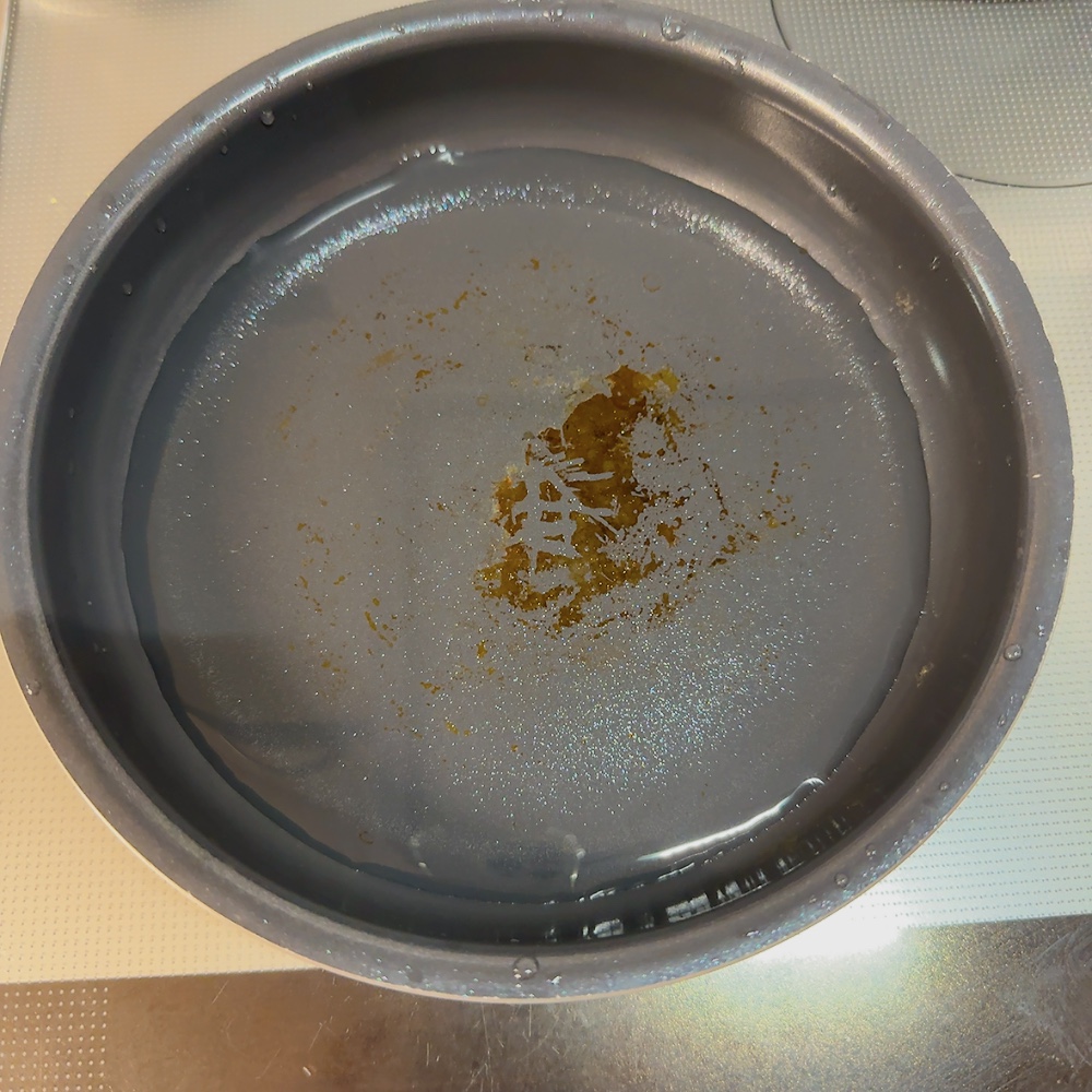 取っ手の取れるグリーンパンの汚れが落ちにくかった写真